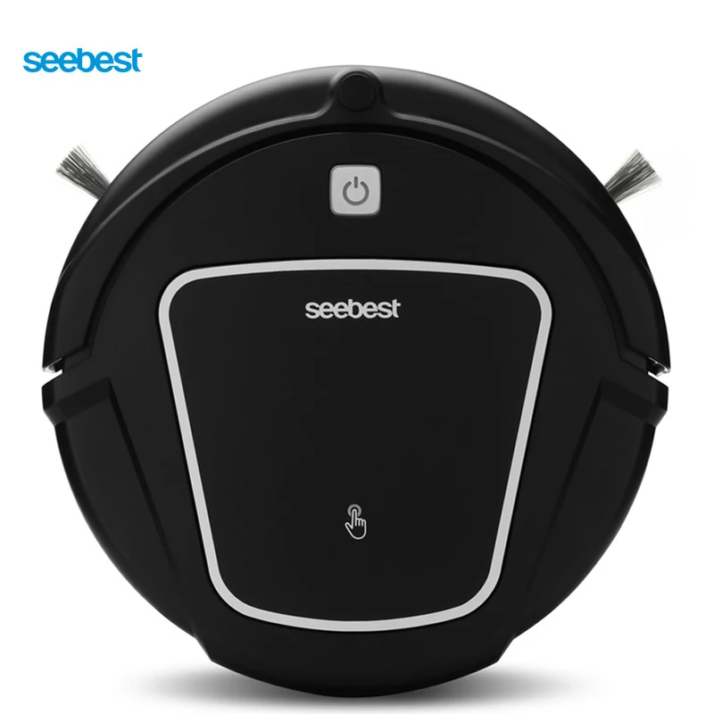 Черный Seebest D720 MOMO 1,0 робот-пылесос для сухой уборки с 2 боковыми щетками, робот для уборки по расписанию для жесткого пола - Цвет: Черный