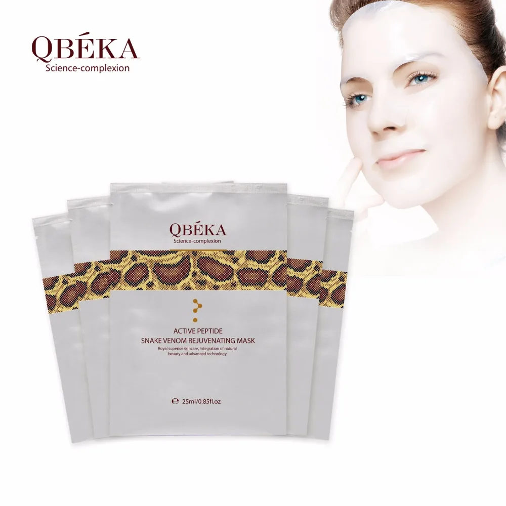 

5 Pcs/Box Biological Fiber Face Mask Snake Venom Active Peptide Rejuvenating Facial Mask for Wrinkle Moist Skin Care Beauty