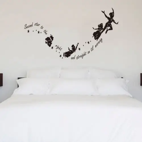 Виниловая наклейка Питер Пэн вторая звезда справа|cartoon wall stickers|nursery vinylswall sticker |