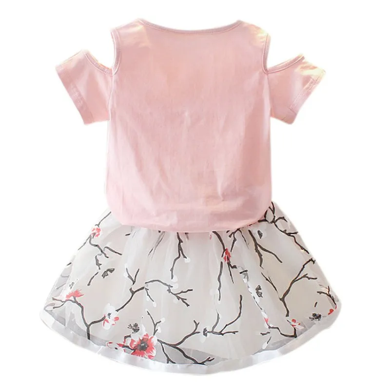 Комплект летней одежды для девочек Милая футболка маленьких повседневные юбки