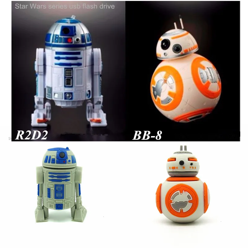 Модная одежда с принтом Звездные войны BB-8 &amp R2D2 милый флеш-накопитель usb в виде