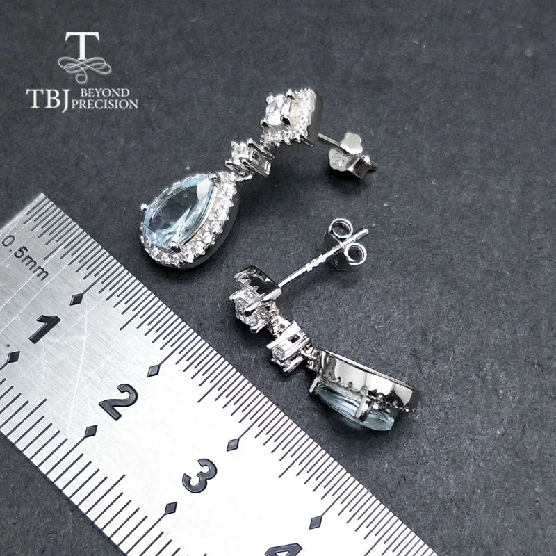 Женские классические серьги TBJ из серебра 925 пробы с каплями воды цвета морской