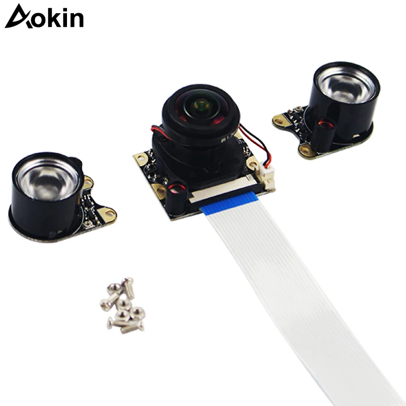 

5MP Camera Video Module 175 Degree Wide Angle + 2 IR Light +16cm FFC cable For Raspberry Pi 3 Model B+ 3 2 Night version camera