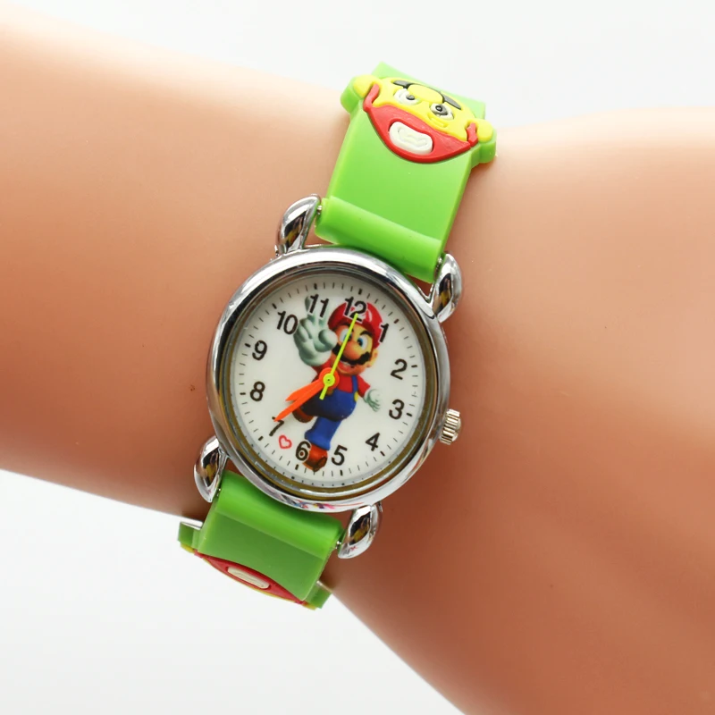 Бесплатная доставка 1 шт./лот оптовая продажа Супер Марио мультфильм часы 3D