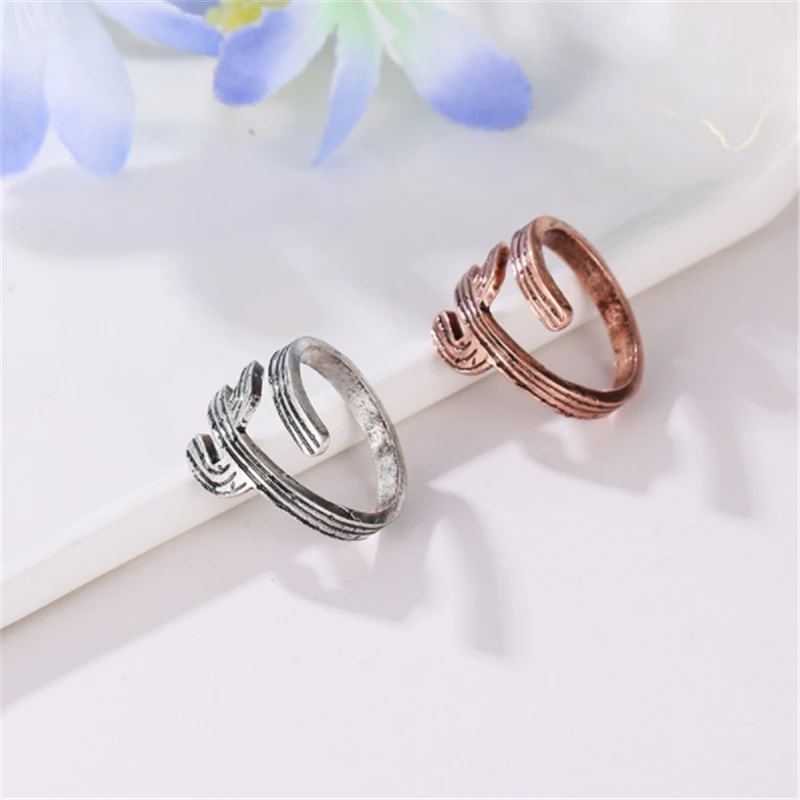 Женское Винтажное кольцо С КАКТУСОМ Золотое с растительным узором вечерние