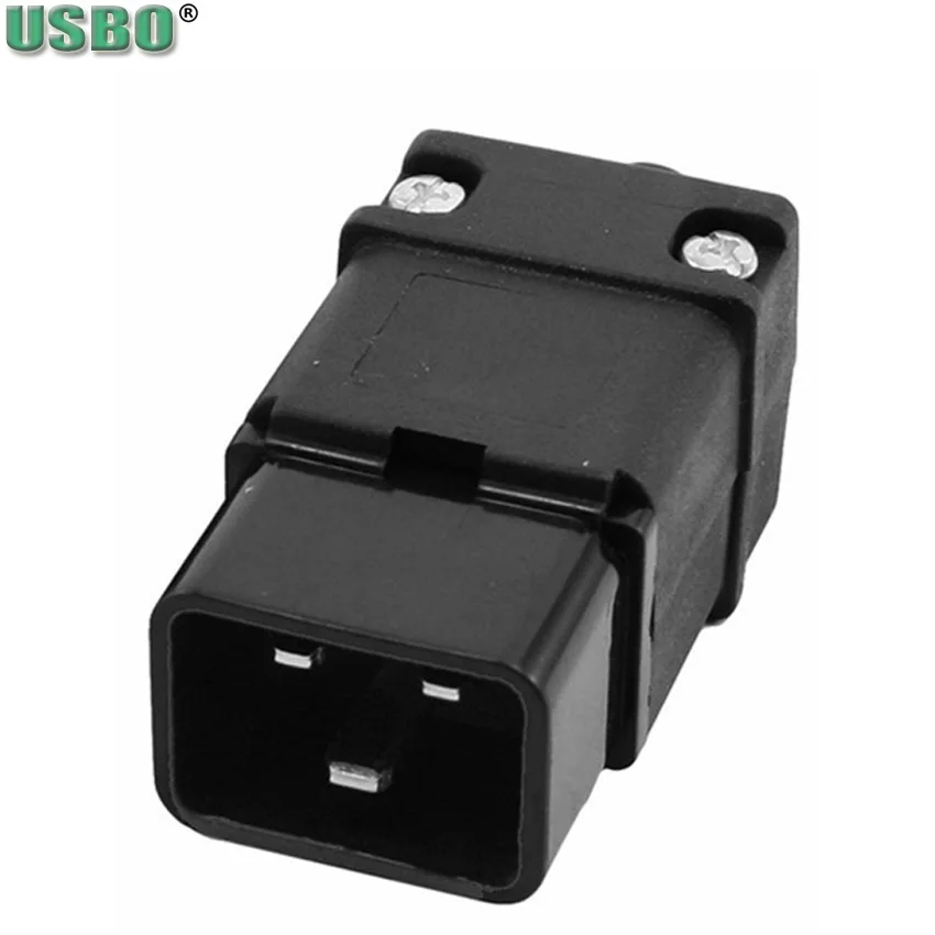 Черный адаптер IEC320 C19 C20 для подключения ИБП pdu кабельный конвертер разъем 16 А 250 В