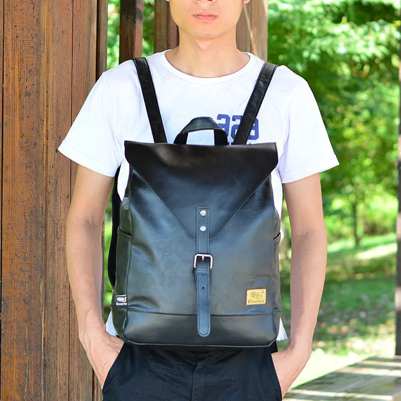 Черный Лидер продаж! Женская мода мужской рюкзак для путешествий рюкзак mochilas школьная мужская кожаная деловая сумка большая сумка для ноутбука сумка для покупок дорожная сумка - Цвет: Черный