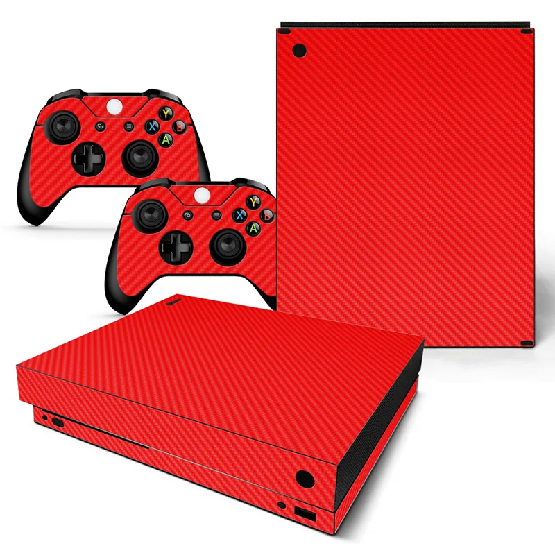 Прямые фабричные поставки для Xbox one X консоли красное углеродное волокно стикер кожи