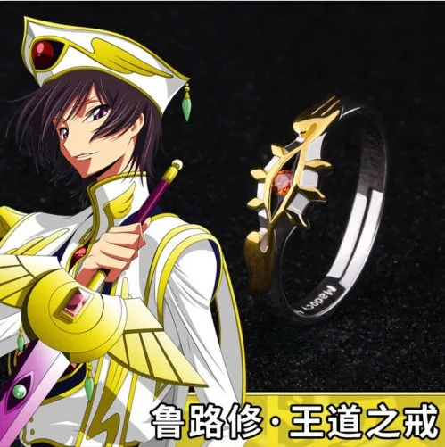 Code Geass Lelouch vi Британия King аниме регулируемое кольцо из стерлингового серебра бледно-#7
