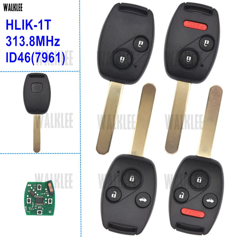 WALKLEE дистанционный ключ для Honda Набор Accord Element Pilot с частотой 313 8 МГц Jazz Odyssey Insight