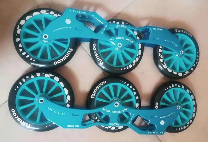 model 2 125 мм 3 колеса встроенные скоростные коньки база 3*125 мм Marathon Racing Skating 7000 сплав CNC Рама PU колеса ILQ-9 ABEC9 165 мм 195 мм - Цвет: model 2