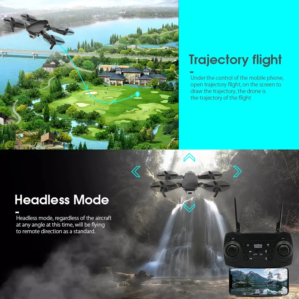 Global Drone GD89 wifi FPV 1080P HD камера складной Радиоуправляемый Дрон с режимом удержания высоты RC Квадрокоптер самолет RTF новое поступление