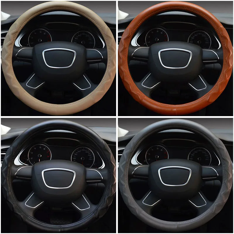 DIY чехол рулевого колеса автомобиля для мужчин и женщин 38 см кожа четыре сезона