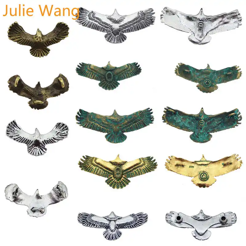 Julie Wang 7 шт. смешанный размер цвет Летающий орел Форма ожерелье из металлического сплава браслет Подвеска талисманы для женщин ручная работа DIY Ювелирные изделия Подарки