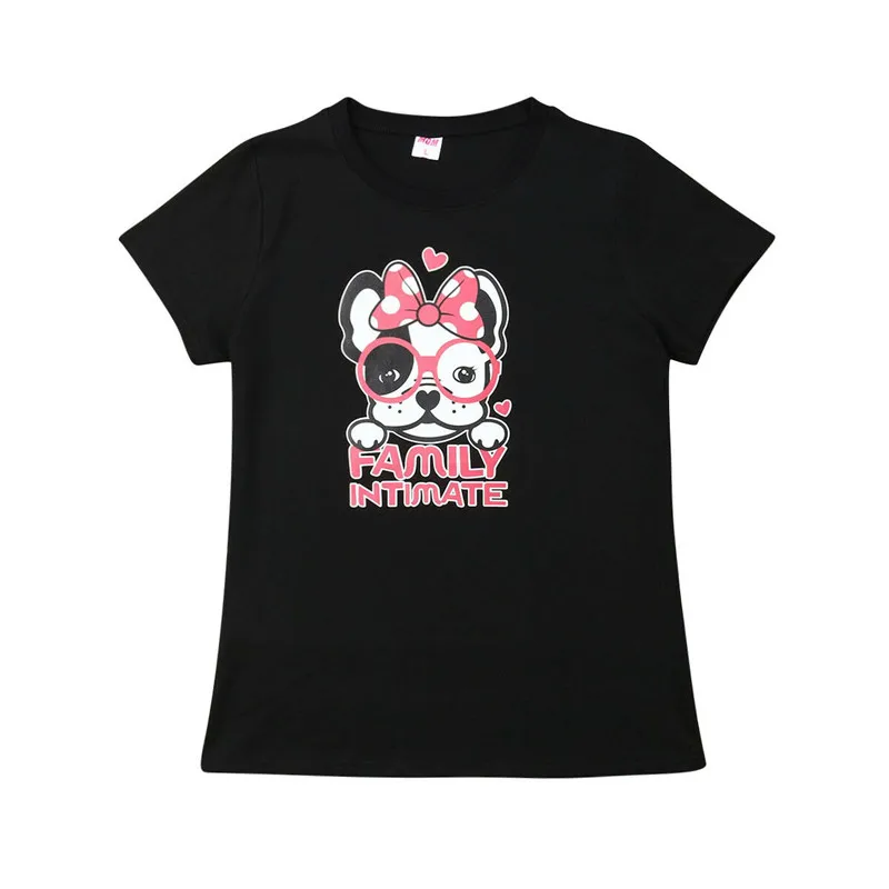 Одинаковая одежда для семьи тему отдыха рубашка с рисунком собачки и принтом