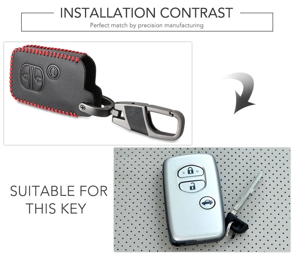 Умный кожаный автомобильный чехол брелок с 3 кнопками и дистанционным