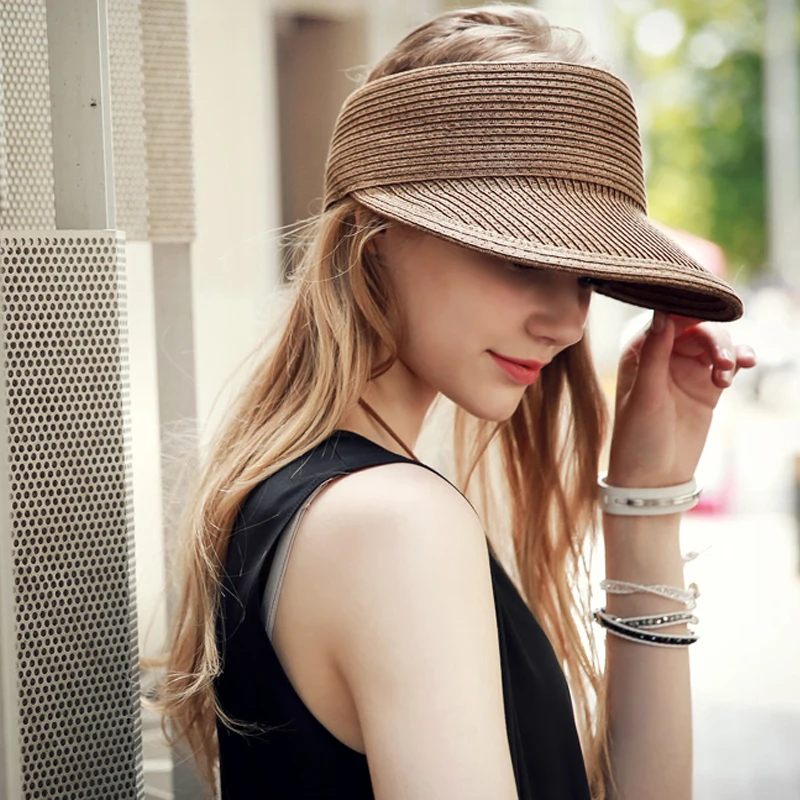 Женская Соломенная Шапка с козырьком складная пляжная кепка широкими полями