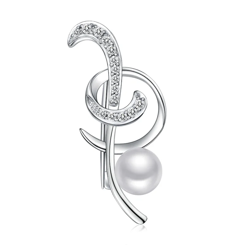 Женская серебряная брошь с искусственным жемчугом|brooch with pearl|brooch 925brooches for women pearl |