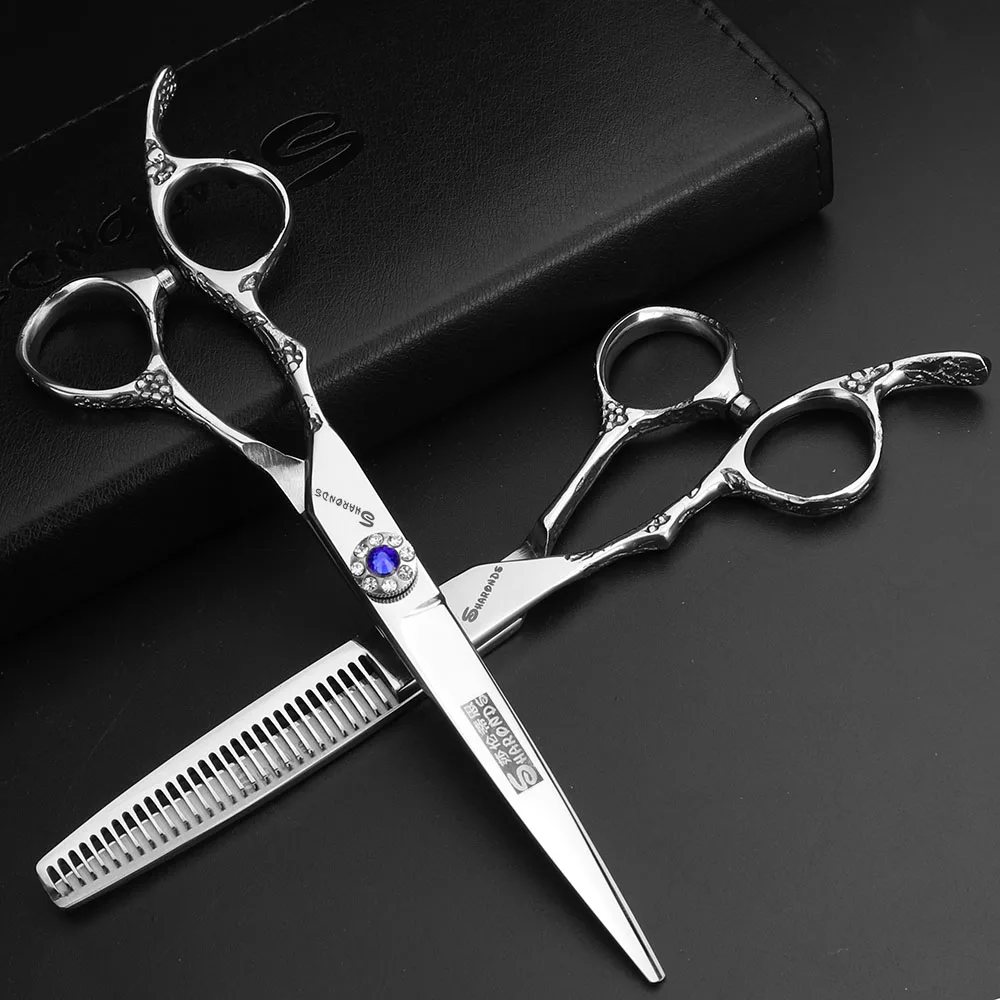 Профессиональные Ножницы sharp 440c стали левая рука Парикмахерские ножницы высокого качества Парикмахерская ножницы бритва, набор