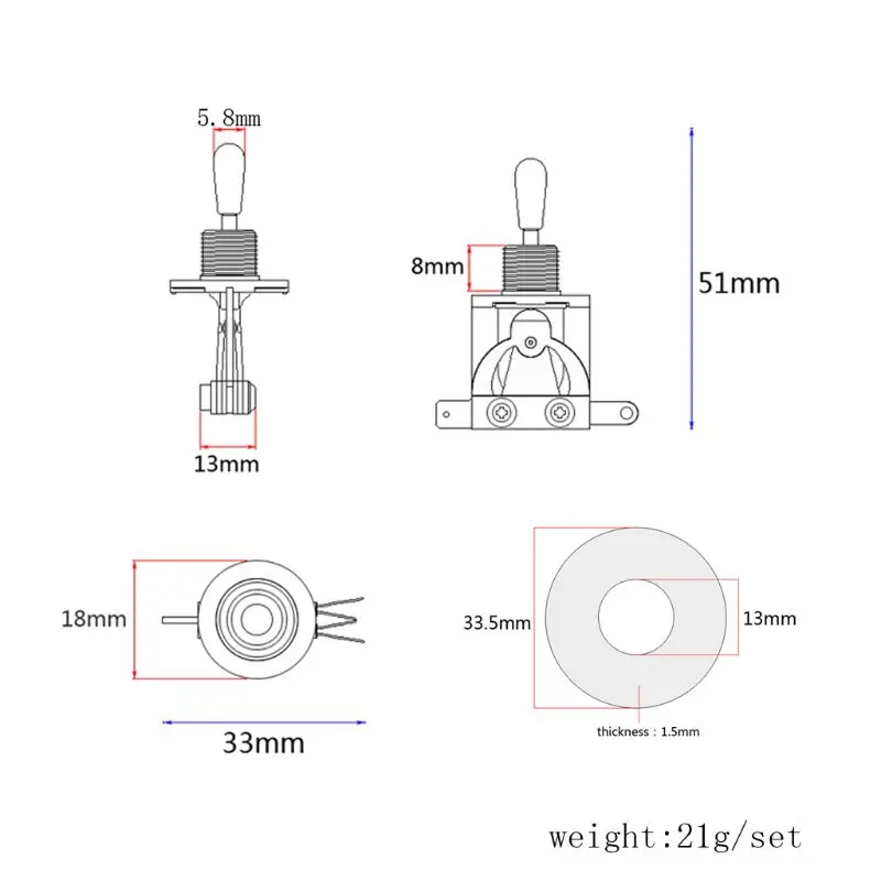 Тумблер 3 способа пикап селектор преобразования тона и круг кольцо для LP SG