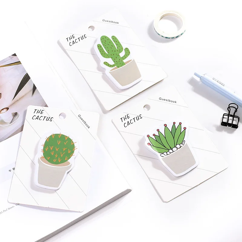 DIY Кактус креативный Офис Новинка Липкие заметки планировщик наклейки указатель