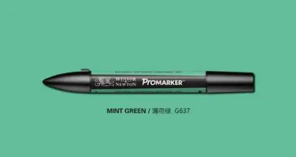 Winsor& Newton ProMarkers двойной наконечник графический маркер зеленый цвет тон профессиональные ручки для дизайна - Цвет: mint green