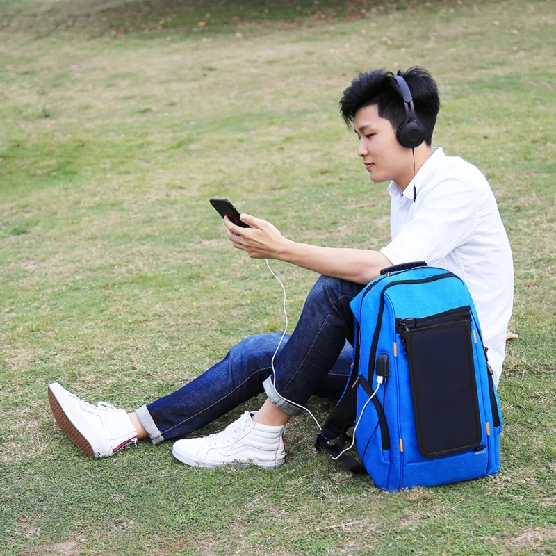 Уличный Многофункциональный рюкзак с солнечной панелью Повседневная сумка для