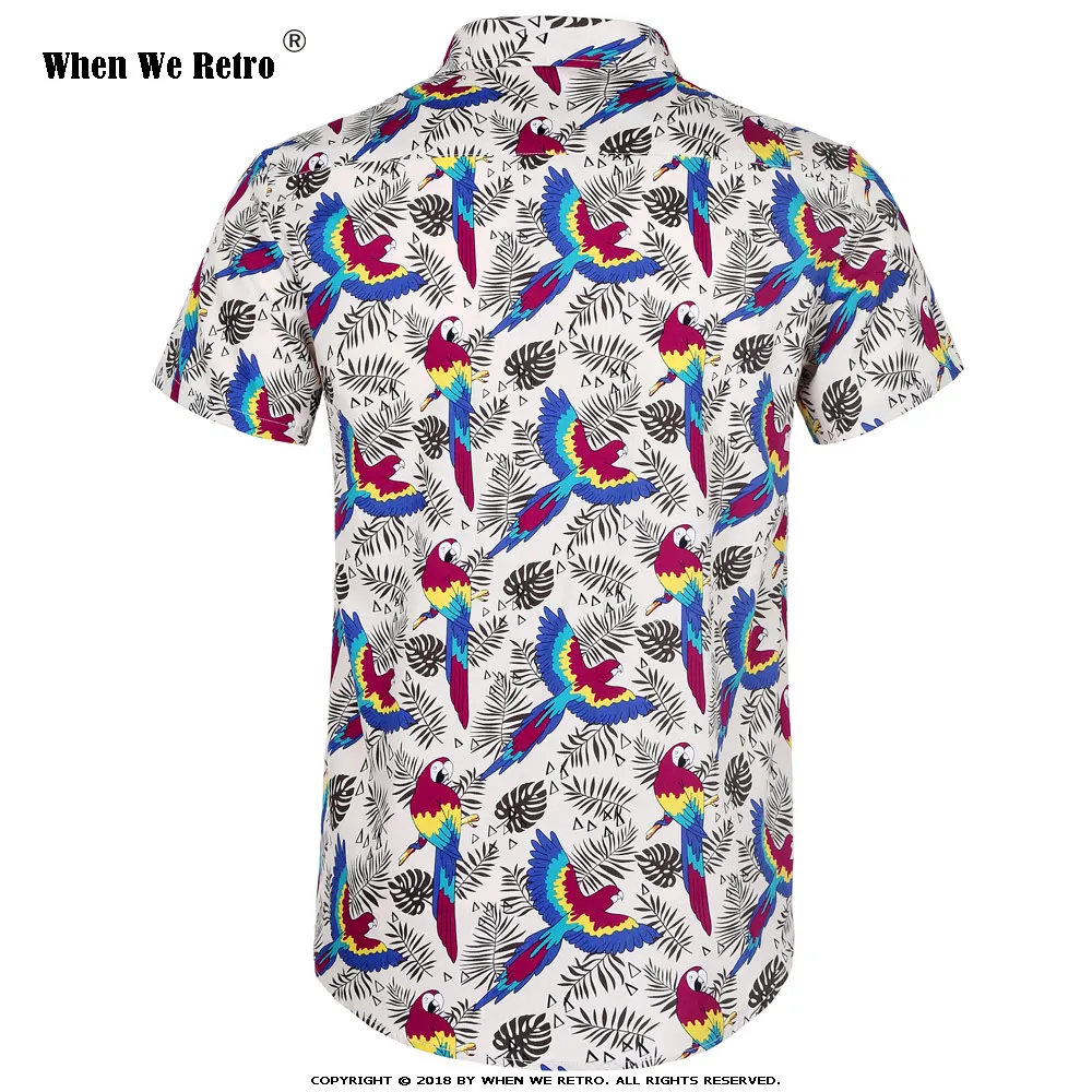 Мужская рубашка с коротким рукавом в стиле ретро When We летняя пляжная гавайская