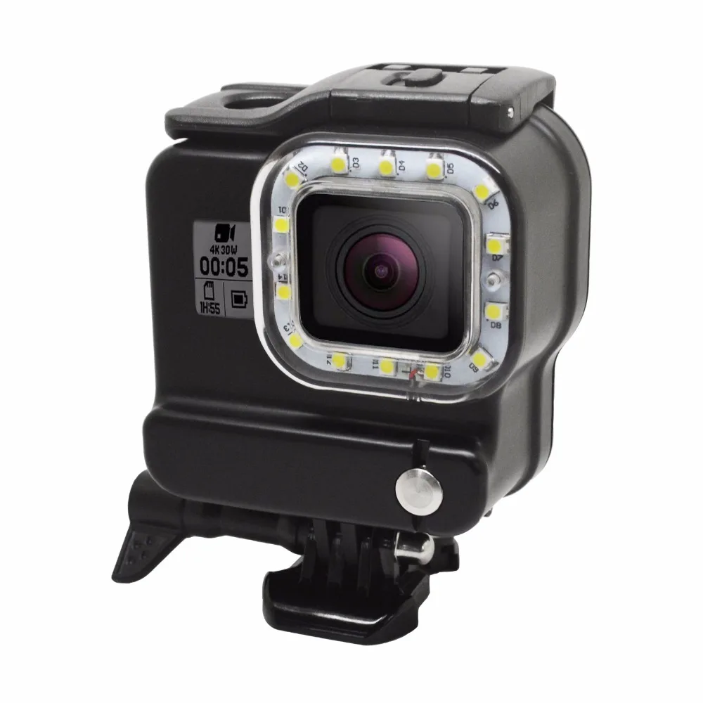 2 в 1 водонепроницаемый чехол + светодиодный фонарик для Gopro Hero 6 5 Подводные детали