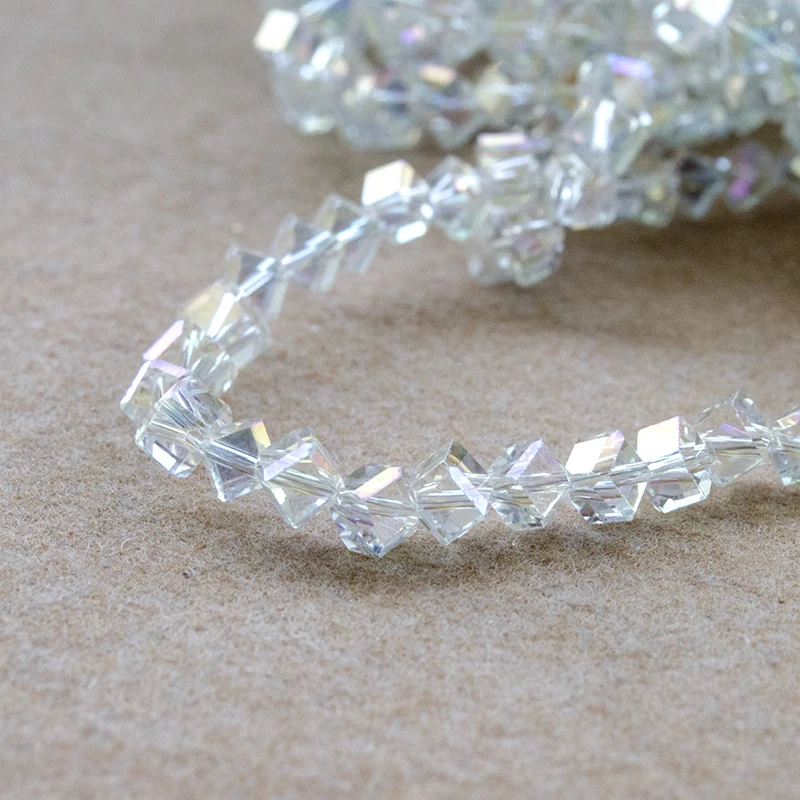 95 шт. белые цветные квадратные 4/6 мм бисер из австрийских кристаллов для