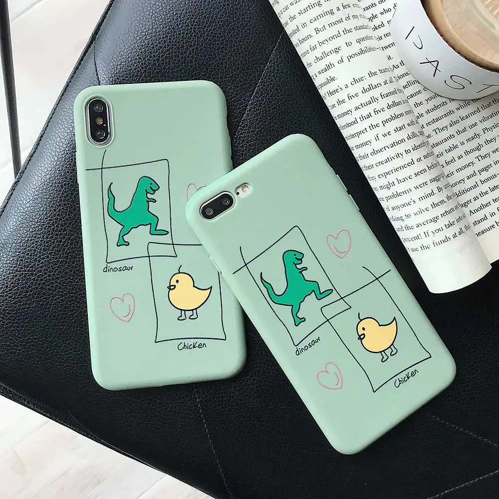 Чехол для телефона Boucho cute cartoon dinosaur chick iphone XS MAX XR X модные мягкие чехлы из ТПУ 8 7 6S 6