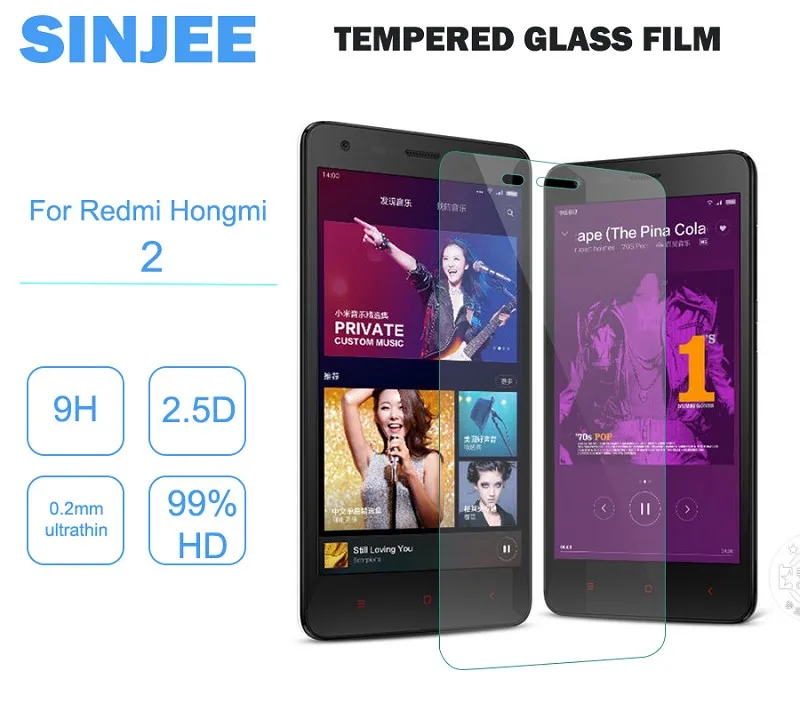 20 Шт./лот Для Xiaomi Redmi 2 Закаленное Стекло 9 9н 2.5D Премиум Защитная Пленка hongmi redmi2| |