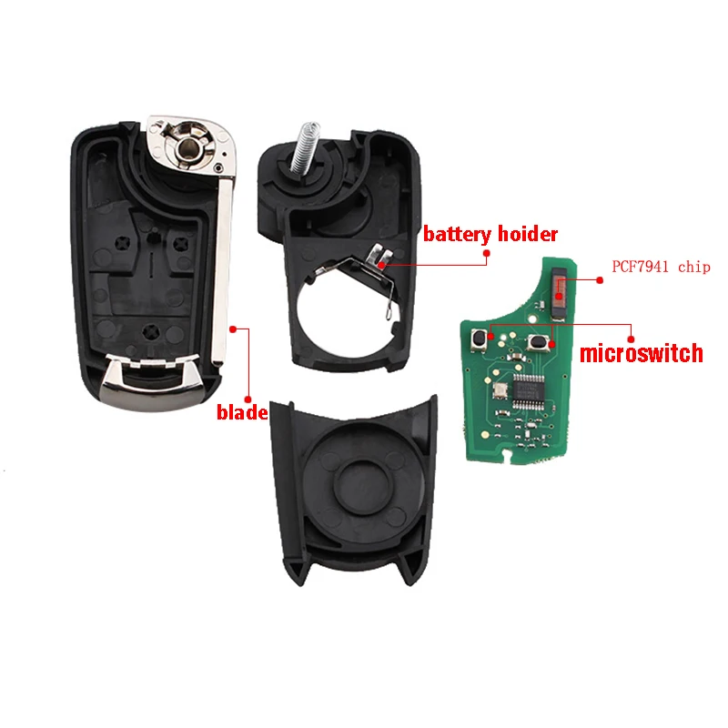 2 кнопки PCF7946 транспондер чип удаленный ключ для Vauxhall Opel Corsa D 2007 2008 2009 2010 2011 2012 HU100