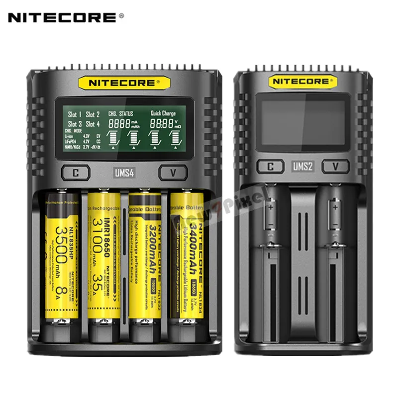 Оригинальное интеллектуальное зарядное устройство NITECORE UMS2 UMS4 USB выход 3 А для LiFePO4