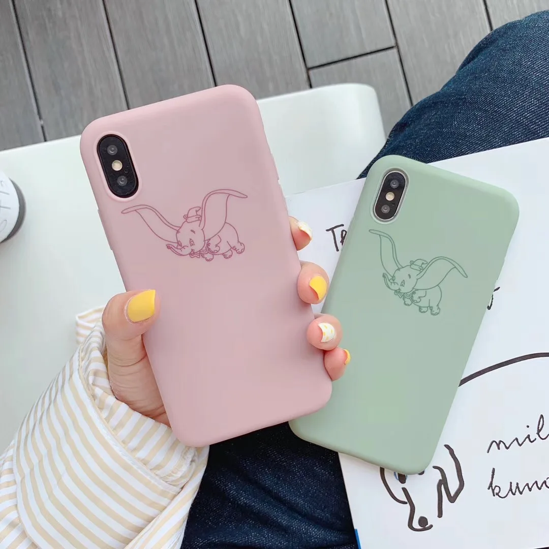 Чехол с изображением летящего слона для iphone Xs MAX XR X 6 6s 7 8 plus простой принт милый dumbo
