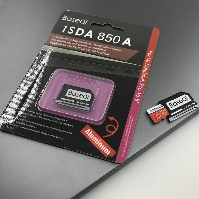 BaseQi алюминиевый Stealth Drive Micro SD/TF карта адаптер SD кард ридер для ASUS ZenBook Flip UX360CA и