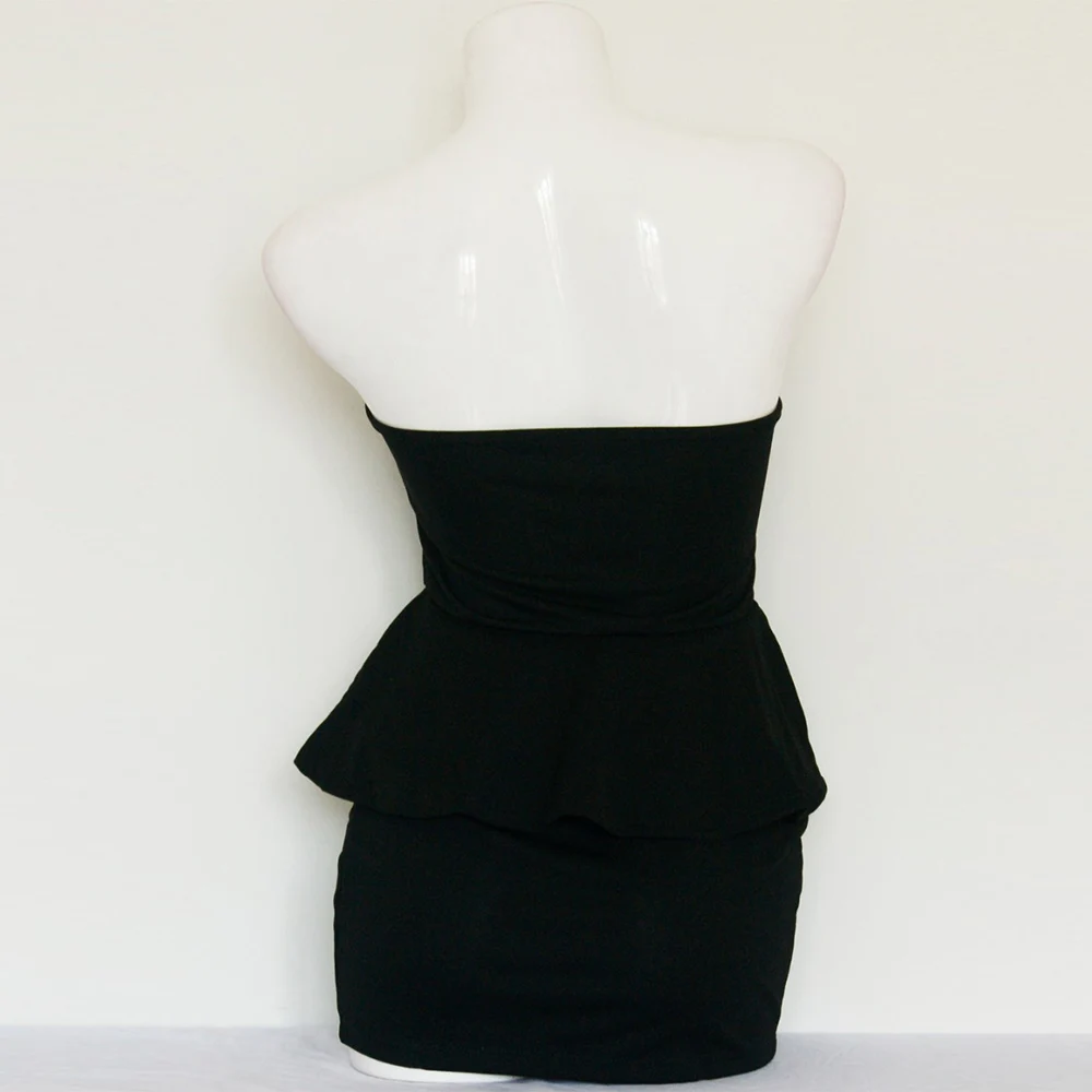 Женские черные красные вечерние платья без рукавов с баской популярная женская