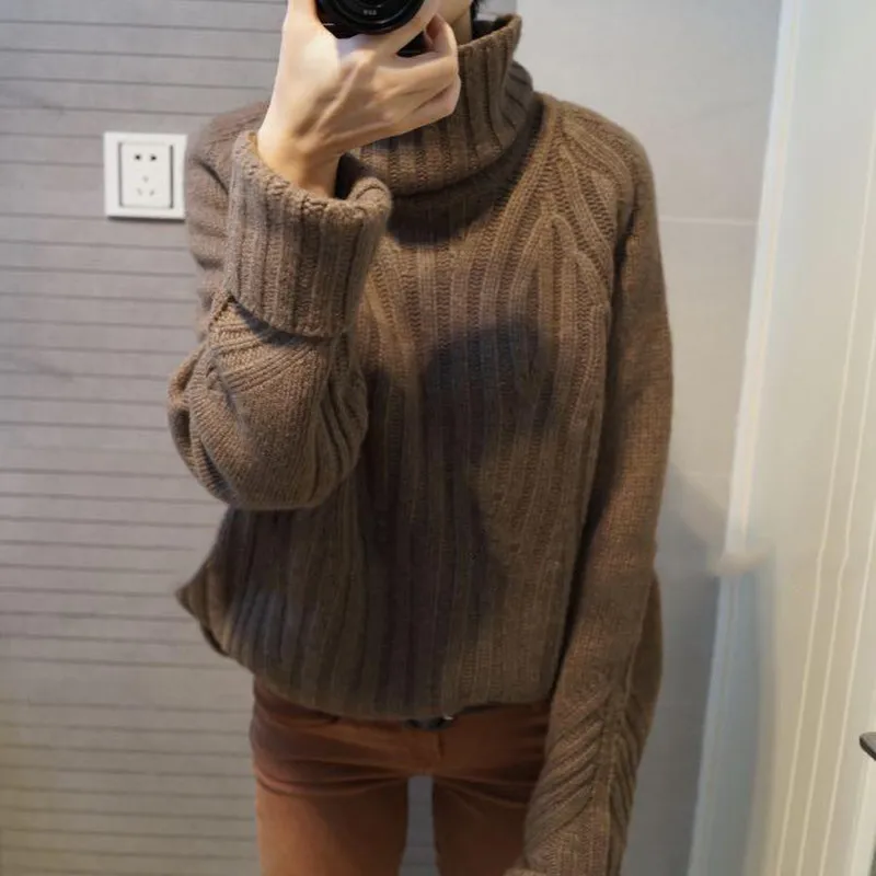 Women's sweater winter cashmere women's and high neck pullover knit clothing | Женская одежда