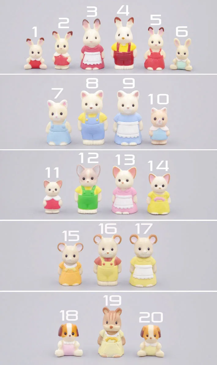 wholesale Japan original bulks forest animal family Mini 1-3cm cats rabbits dolls toys for girls Birthday Christmas gift | Игрушки и