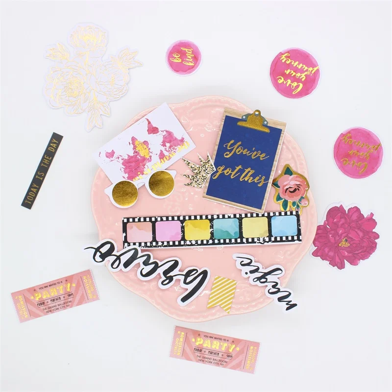 136 шт. цветные высечки для скрапбукинга|cutting dies|cutting dies for scrapbookingcut scrapbooking |