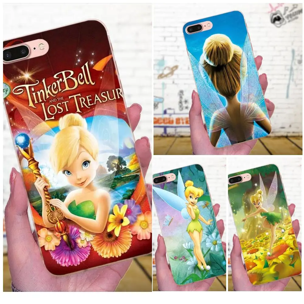 Мягкие чехлы из ТПУ чехол для Apple iPhone X XS Max XR 4 5 5C 4S SE 6 6S 7 8 Plus Tinkerbell феи Динь