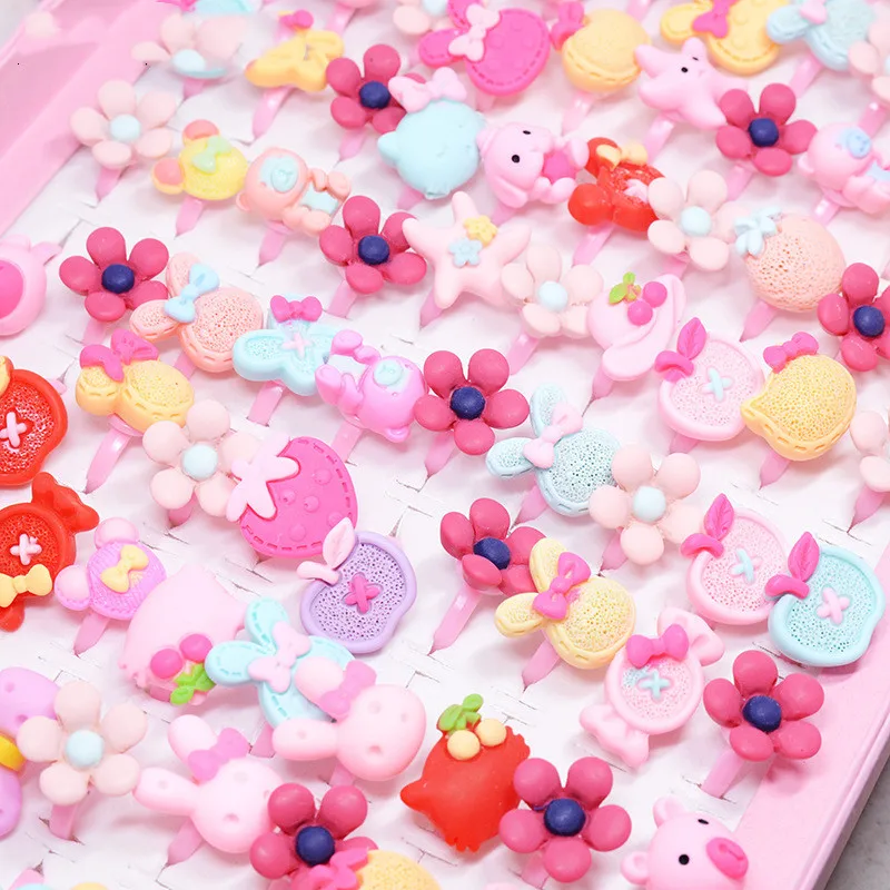 Акриловое кольцо с цветочным рисунком 12 шт./лот|Сувениры для вечеринок| |