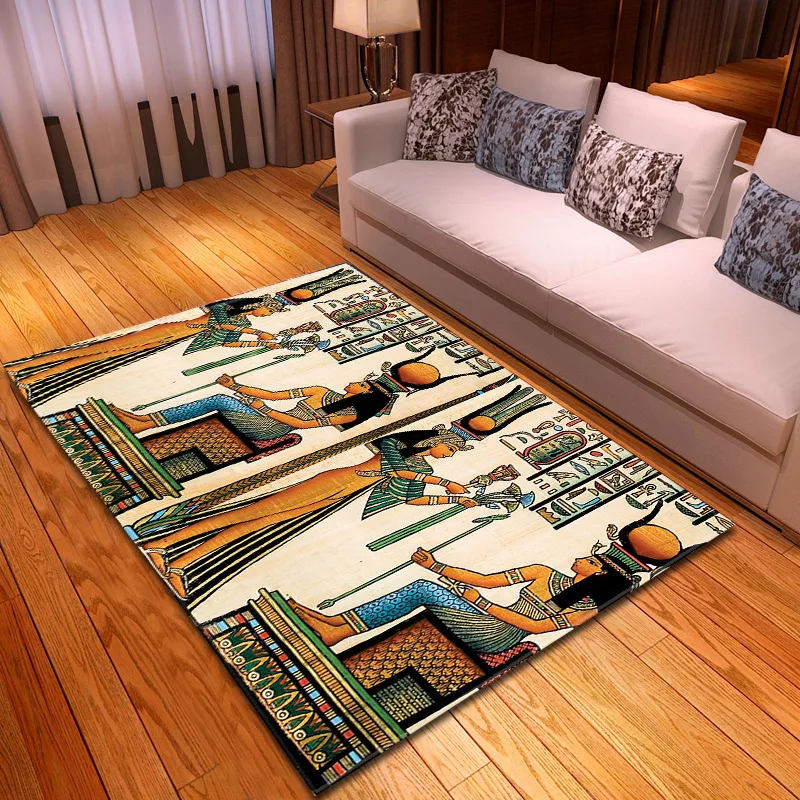 

Ancient Egyptian style carpets for living room bedroom area rugs tea table Kitchen anti-skid mat soft Flannel luxury home carpet