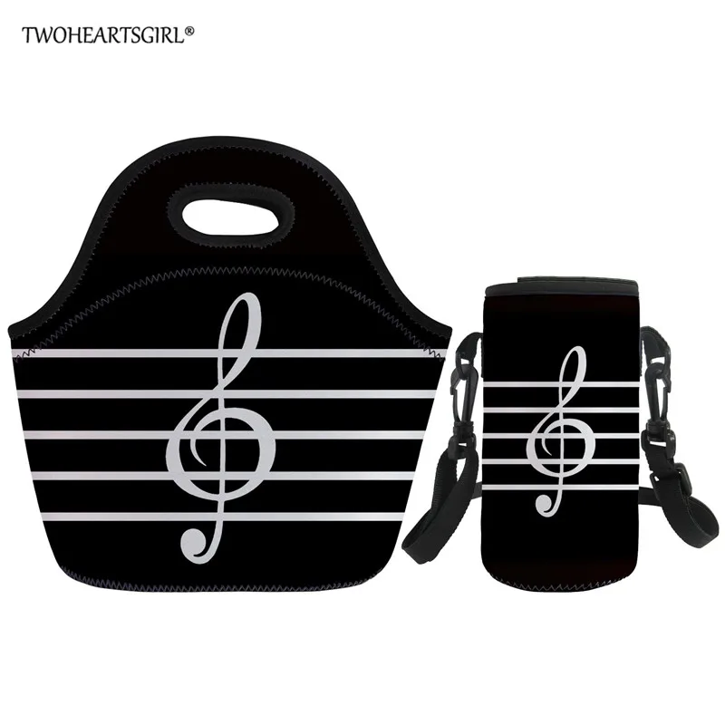 

Twoheartsgirl Music Note Lunch Bag Portable Insulation Lunch Box for Picnic Cooler Thermal Bags for Student Women Lunch Bags