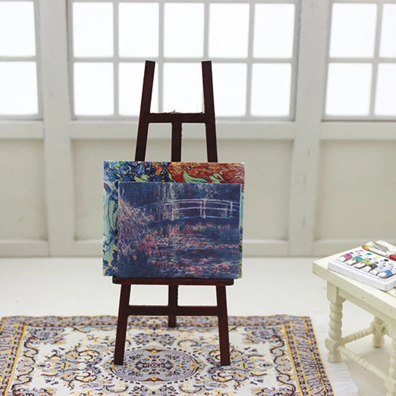 Новые товары rt миниатюрный деревянный мольберт для фотографий ручной работы 1/12