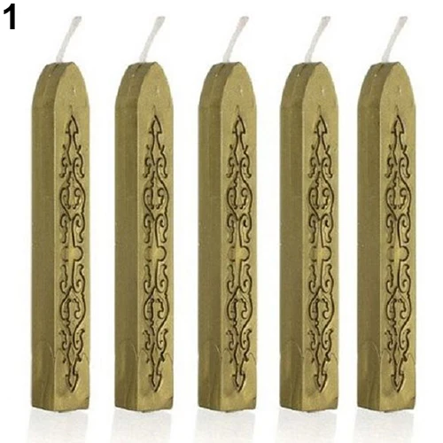 5Pcs Colorful Candle Wedding Square Style Sealing Wax Stick with Wick Set | Канцтовары для офиса и дома