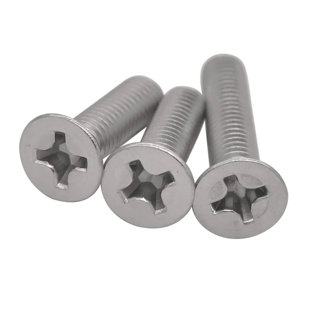 Винтовой станок с головкой из нержавеющей стали крестообразный плоский