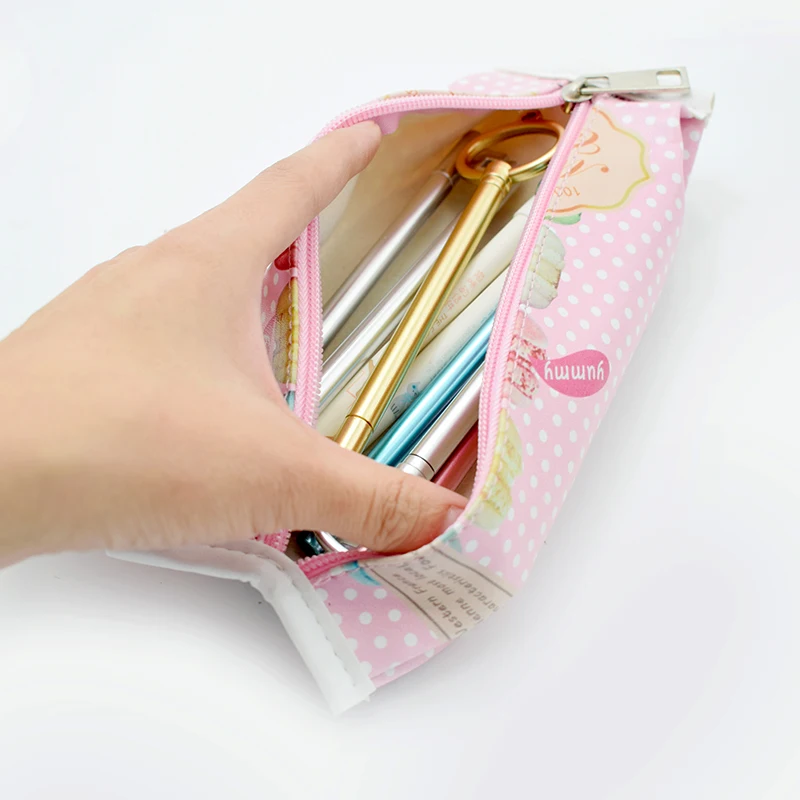Корейский креативный пенал для макарон карандашей кожаная кавайная