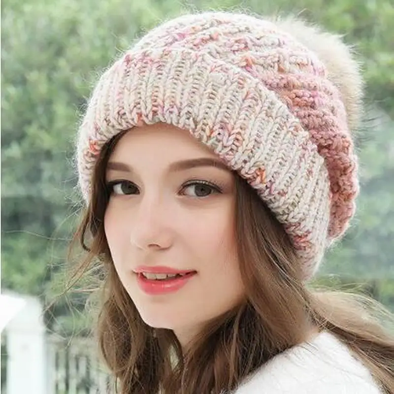 2018 зимние шапки для женщин хип хоп вязаная шапка женская теплая громоздкая