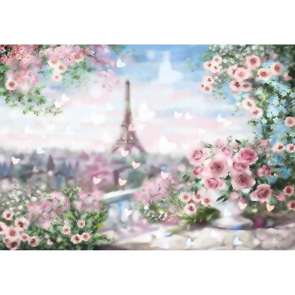 Фотофон Funnytree для свадебной фотосъемки bokeh Романтический Париж Эйфелева башня с